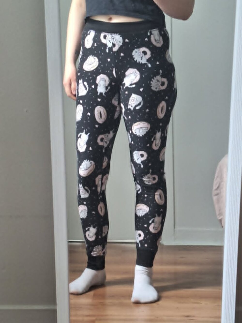(2/$15) Sleepy donut cat PJ leggings